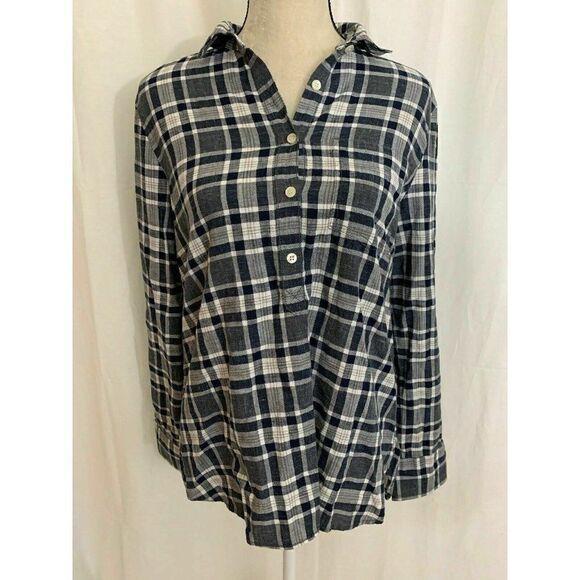 J Crew Plaid Flannel Boy Fit long sleeve top - Picture 1 of 6
